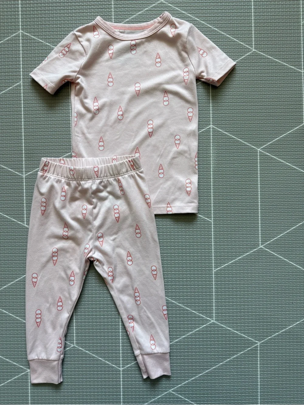 cloud island|Baby girl/toddler Light Pink Ice Cream Cone matching Pajama Set•18M